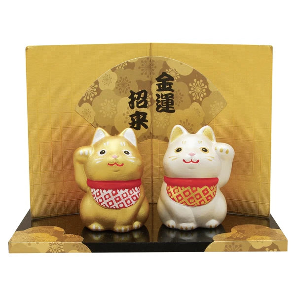 🌸✨ Enchanting Handcrafted Maneki Neko Set - A Touch of Japanese Prosperity and Serenity 🏮💖