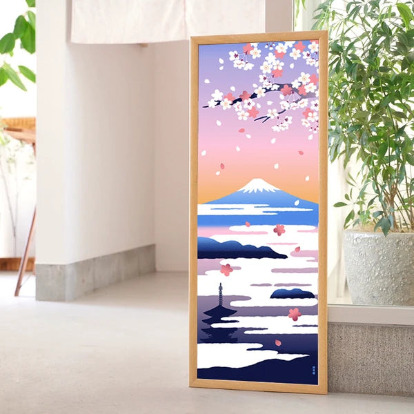 🏠 Essential 'Tenugui' for Every Home! ✨Fuji in the Sea of Clouds & Cherry Blossoms