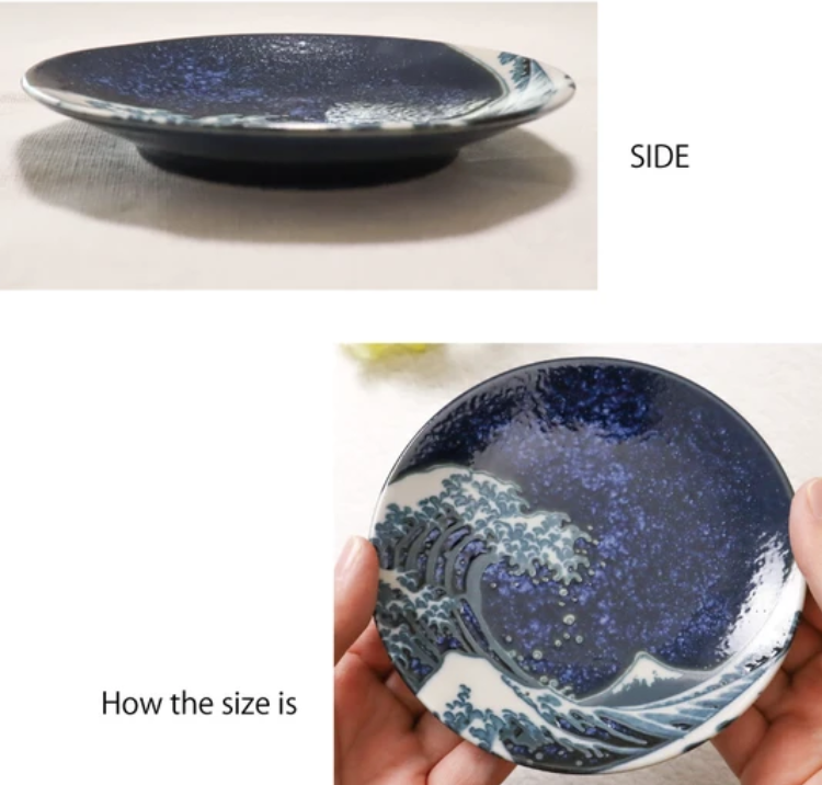 ππ½οΈ Japanese Mino Ware "Big Wave" Porcelain Plate β Made in Japan
