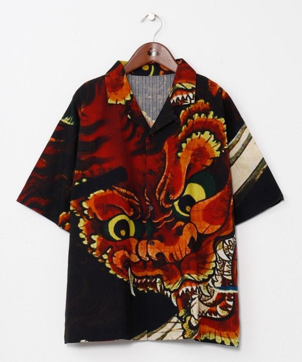 Medium👘Ukiyo-e Inspired Japanese Aloha Shirt🌸 ONI Damon