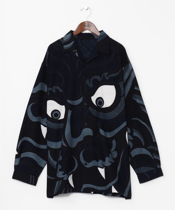 🪁 Soaring Kite Sashiko Shirt 🪁Navy Oni Demon