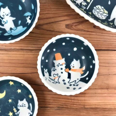 š Festive Feline Fun: Cat & Mouse Snowman Bowl š