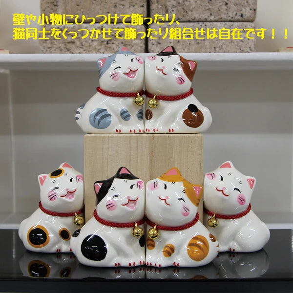 π±π Cheek-Rubbing Cat Ornament β Cute Ceramic White Cat