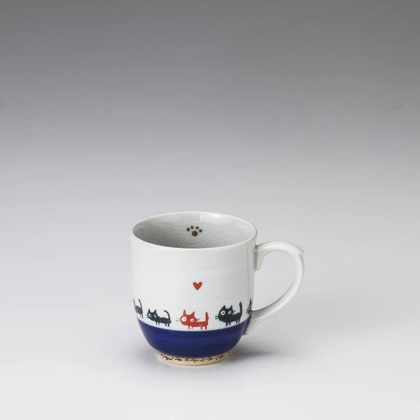 🐱Blue☕ Black Cat Mug – Made in Japan