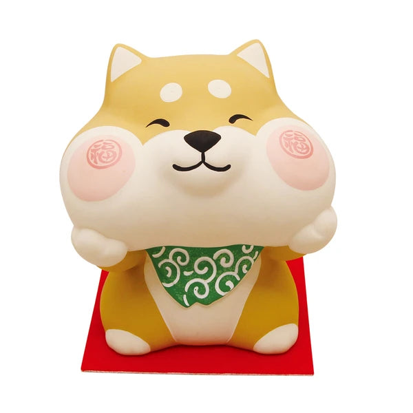 Handcrafted Japanese Lucky Shiba Inu Fuku Money Box Brown