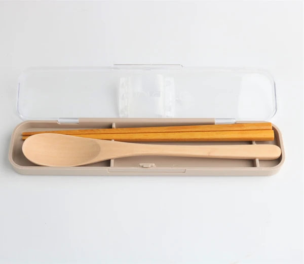 šāØ Elegant Gray Spoon & Chopsticks Set with Wooden Handle š„¢šæ