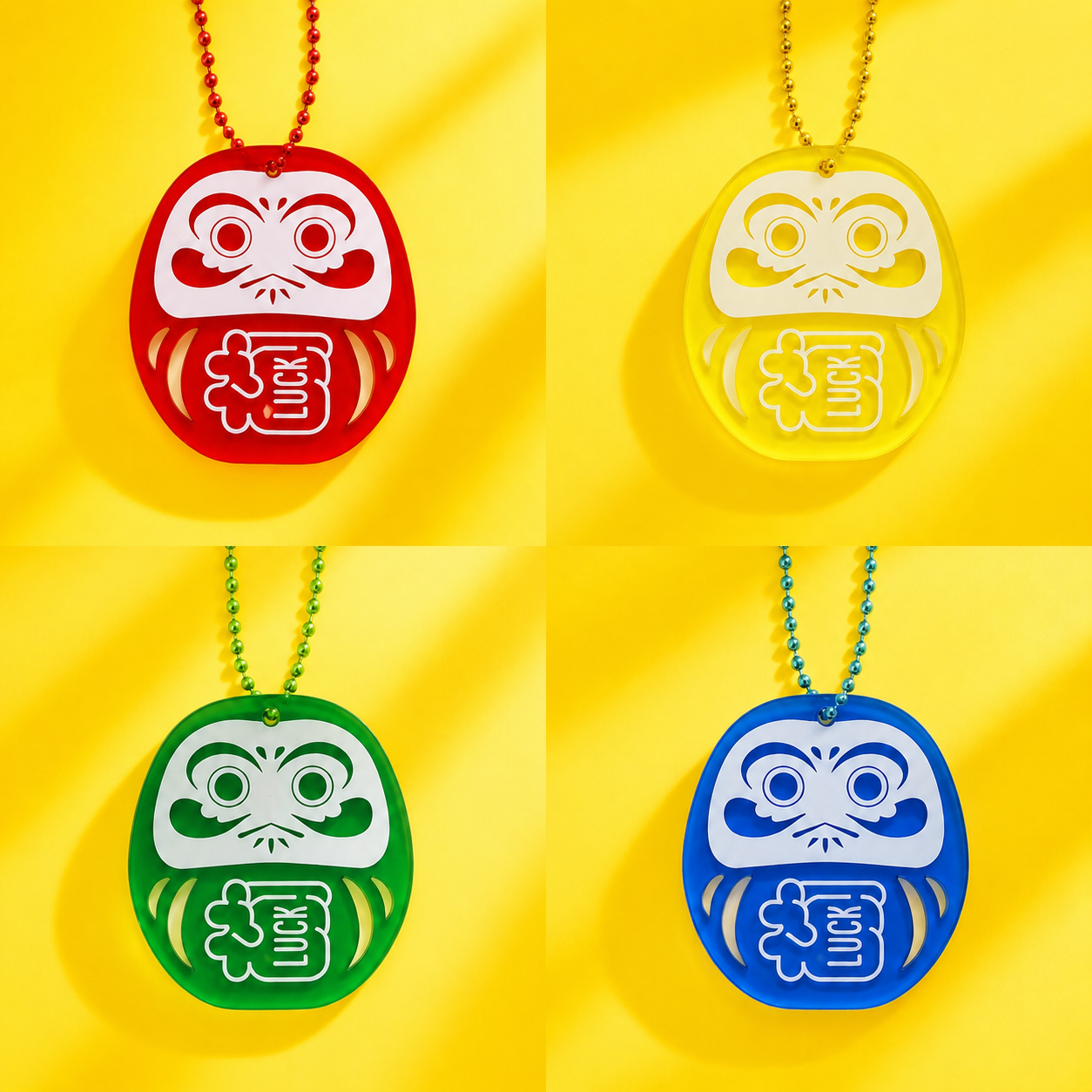 ⨠Neo Pop Daruma Lucky Acrylic Keychain ā Choose Your Colour