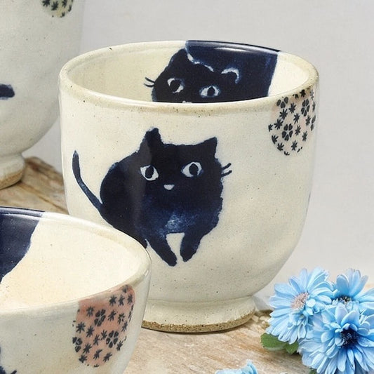 Small 🐾✨ "Cats and Marbles" Series: Japanese Teacup✨🐾190cc 7.5cm x 7.5cm