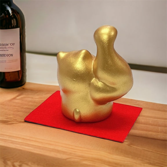 💪Small✨ Golden Macho Cat Ornament: A Unique Charm for Fitness Enthusiasts! 🐱 Right-hand beckoning