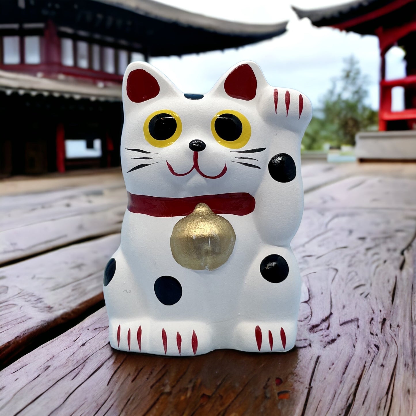 Tiny White Cat🐱 "Handcrafted Happiness: The small Maneki-neko Talisman" 🎨