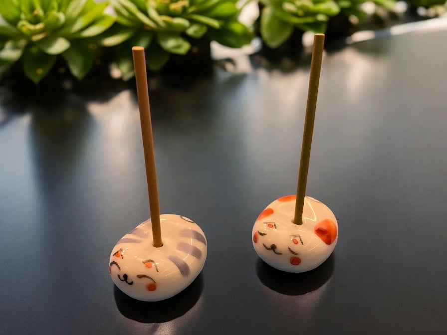 🐈 Cozy Cat Incense Holder – Each One Unique! Blue