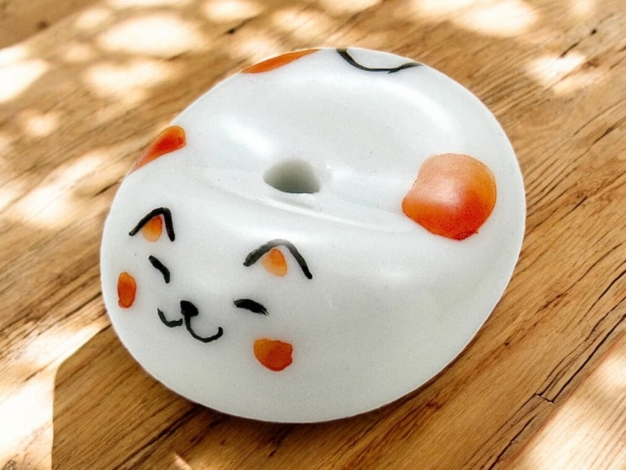 🐈 Cozy Cat Incense Holder – Each One Unique! Orange