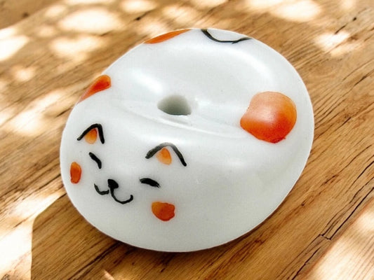 🐈 Cozy Cat Incense Holder – Each One Unique! Orange