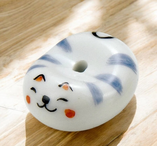 🐈 Cozy Cat Incense Holder – Each One Unique! Blue