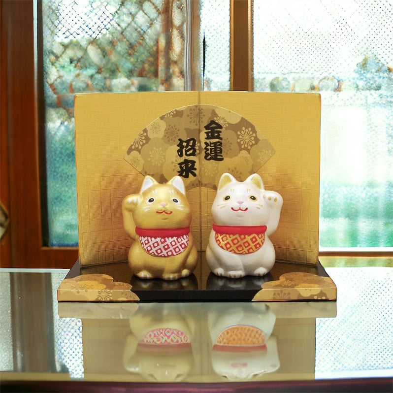 🌸✨ Enchanting Handcrafted Maneki Neko Set - A Touch of Japanese Prosperity and Serenity 🏮💖
