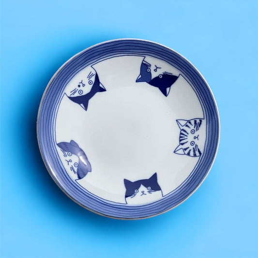 Cat Plate🍽️13.7 cm🌸Shichita 🐱All members present!💕