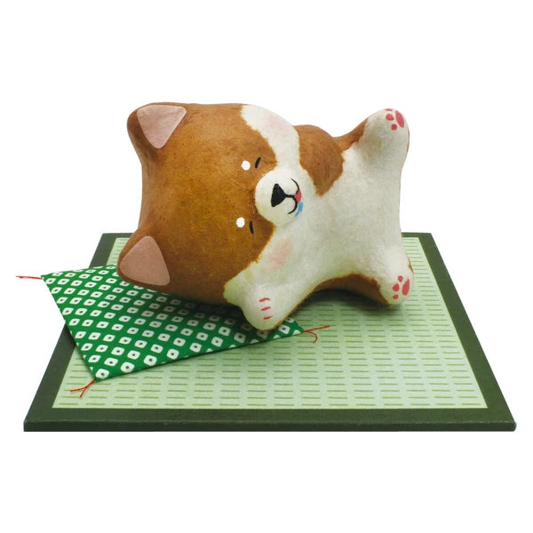ππΆπ€ Soundly Sleeping Dog On Tatami Japanese Paper Handcraft Item ππ¨ Delicious Dreams