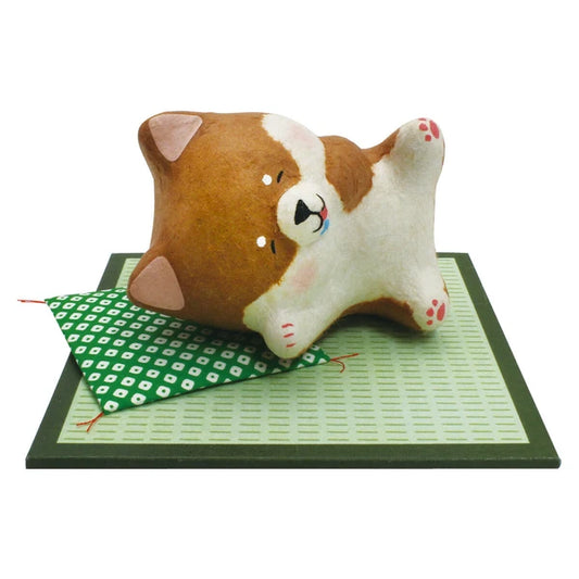 🌟🐶💤 Soundly Sleeping Dog On Tatami Japanese Paper Handcraft Item 🎁🎨 Delicious Dreams