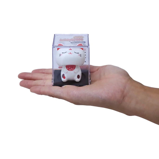 🌞Mini🐱 Solar-Powered Nodding Cat: A Whimsical Touch of Japanese Charm 🌈✨ (Eyes close)