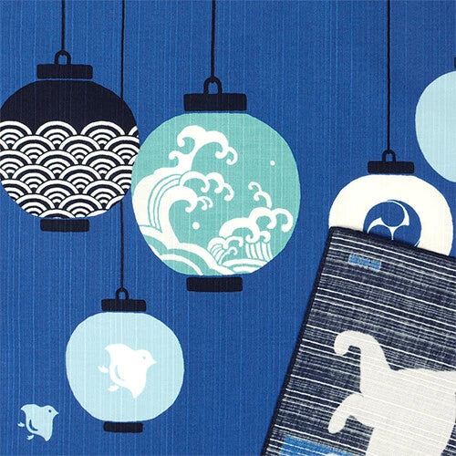 πΈβ¨ Transform Your Space: Exquisite Japanese Furoshiki/Poster πΌοΈ"Kofu cat and summer lanterns"