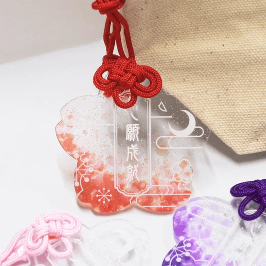 🌸 Sakura Acrylic – Sparkly Charm with Cord for Your Dreams ✨🔑