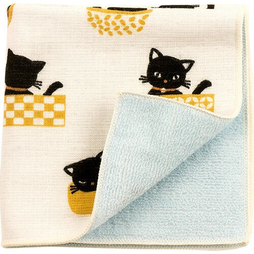 Towel Handkerchief - Made in Japan Black cat