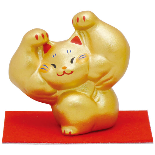 💪Small✨ Golden Macho Cat Ornament: A Unique Charm for Fitness Enthusiasts! 🐱 Double Biceps