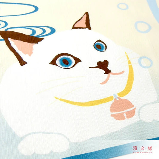 🌸✨ Transform Your Space: Exquisite Japanese Furoshiki/Poster 🖼️ Kofu goldfish bowl and staring cat
