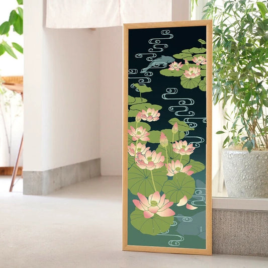 🏠 Essential 'Tenugui' for Every Home! ✨ Ancient lotus and running water pattern