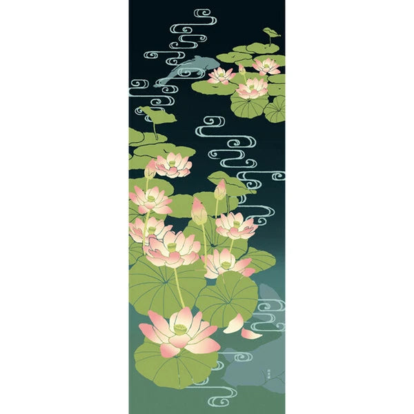 π  Essential 'Tenugui' for Every Home! β¨ Ancient lotus and running water pattern