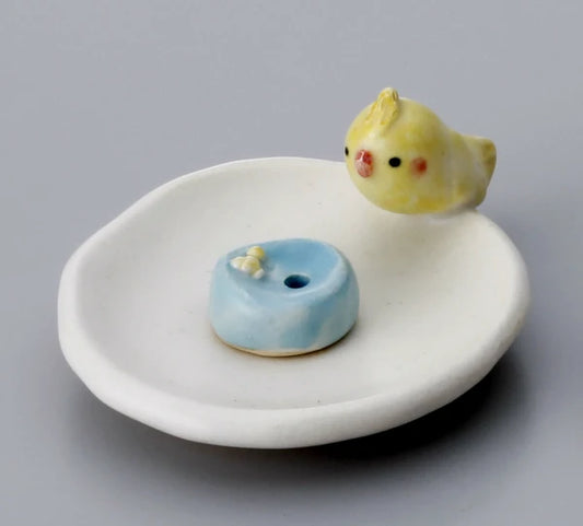 🐤🍃 Incense Stick Holder – Cockatiel Design 🇯🇵✨