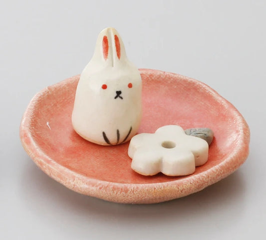 🐰🌼 Handmade Bunny Rabbit Incense Holder – A Touch of Peace and Charm 🕯️🍃