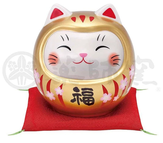 🐱🌟 Daruma Cat Coin Bank – A Touch of Fortune for Your Home! 💴🍒Medium size  Gold