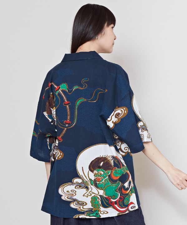 Large👘Ukiyo-e Inspired Japanese Aloha Shirt🌸