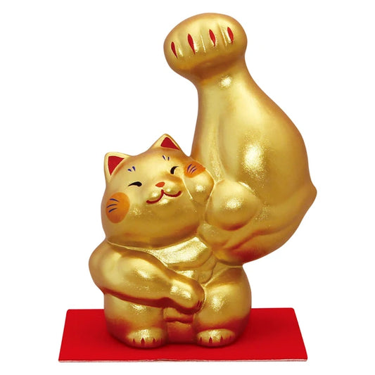 Large🏋️♂️💥 Power Up Your Decor with the Macho Cat Titan! 🏠 Left Hand Beckoning