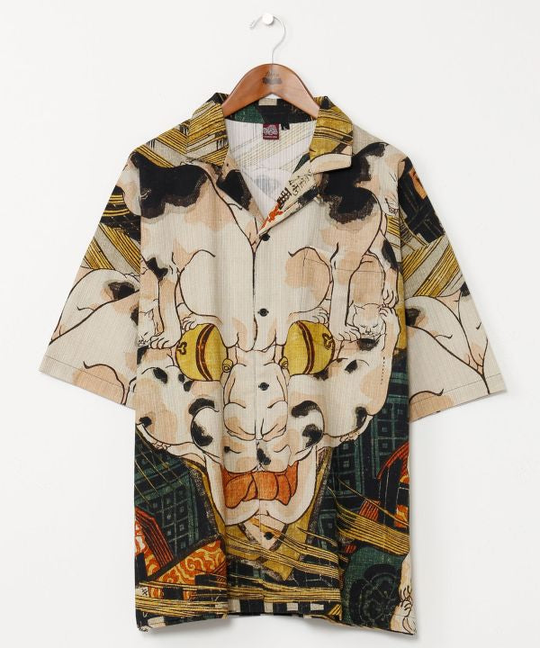 Large👘Ukiyo-e Inspired Japanese Aloha Shirt🌸
