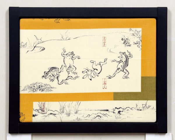 Poster Elegance Redefined: Frolicking Art Handkerchief in Paper Frame 🖼️✨