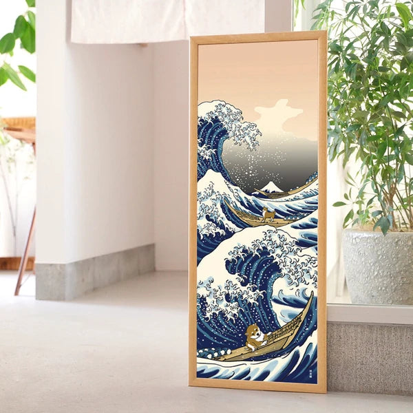 🏠 Essential 'Tenugui' for Every Home! ✨ Hokusai Mameshiba & Big Wave