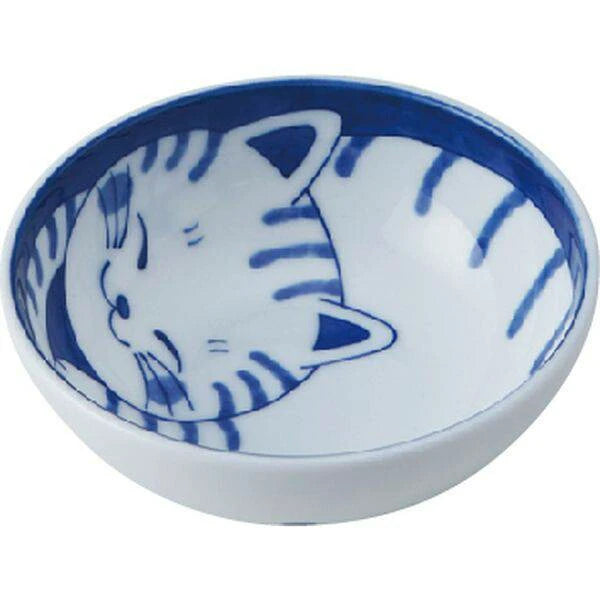 Napping cat Tora 12cm Bowl – Japanese Mino Ware – Made in Japan