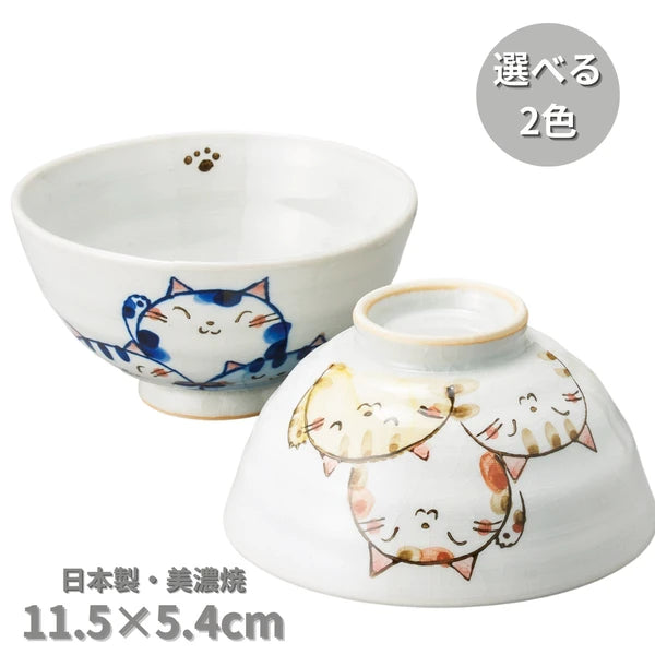 🐱🍚✨ Mino Ware Cat Rice Bowl – Microwave & Dishwasher Safe