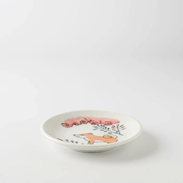 Bush Clover & Shiba inu Dog Bean Plate