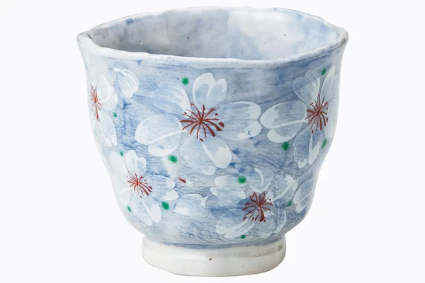 🌸🍵 Blue Sakura Yunomi Tea Cup – Made in Japan Blue