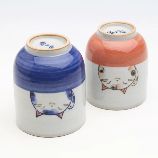 🍵🐱 Hand-Painted Seto Ware Cat Yunomi Tea Cup Gururi