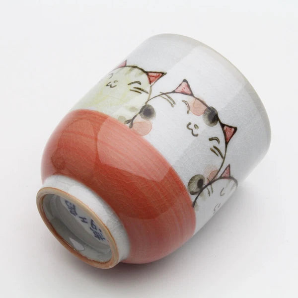 🍵🐱 Hand-Painted Seto Ware Cat Yunomi Tea Cup Gururi
