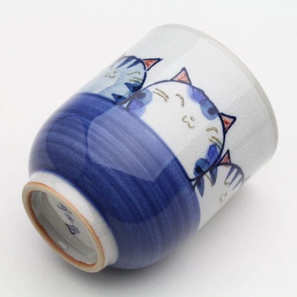 🍵🐱 Hand-Painted Seto Ware Cat Yunomi Tea Cup Gururi