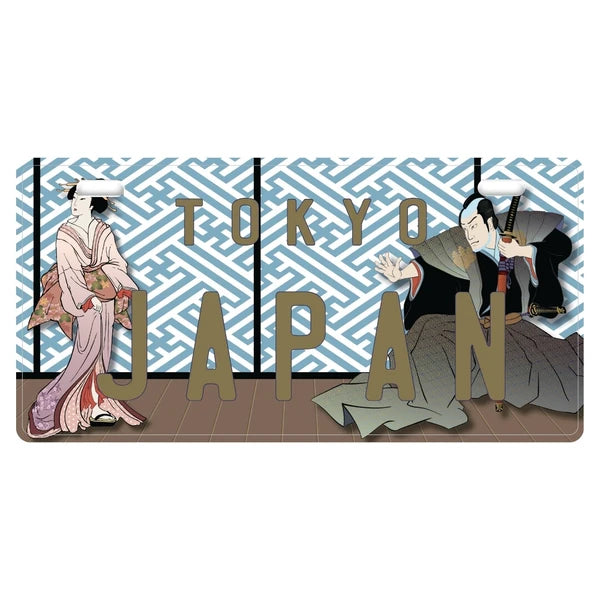 🗾🚗 Japan Decorative License Plate – Japanese Wall Art Couple