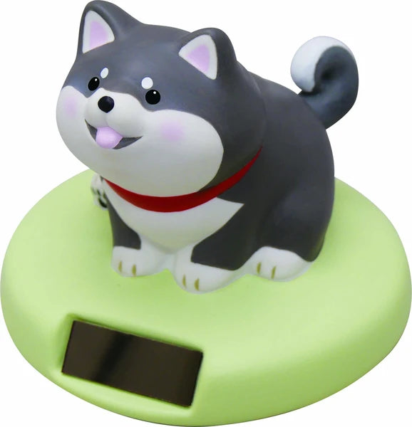 Black 🐕 Solar-Powered Shiba Inu Ornament