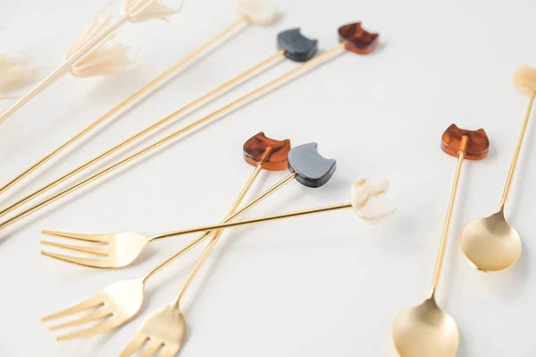 🐱FORK✨ Gold Cat Charm Cutlery – Made in Japan