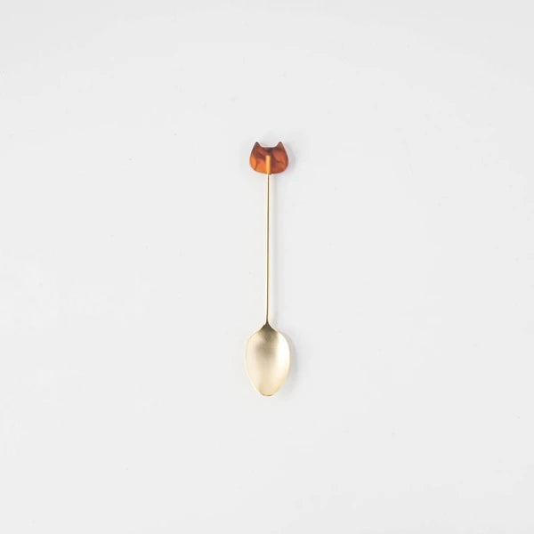 🐱 SPOON✨ Gold Cat Charm Cutlery – Made in Japan