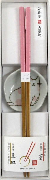 🥢🐱 Cat Chopsticks & Sauce Dish Gift Set – Made in Japan
